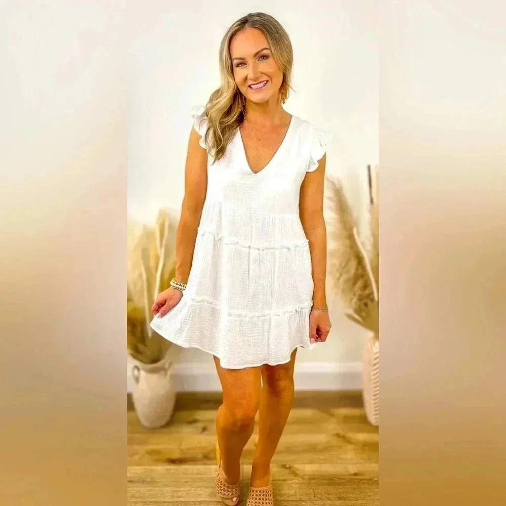 Women’s Casual summer ruffle babydoll dress